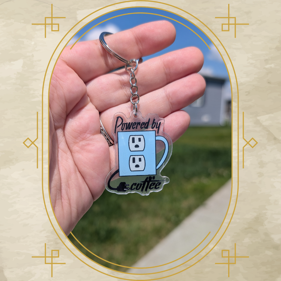 Powered by Coffee Acrylic Keychain