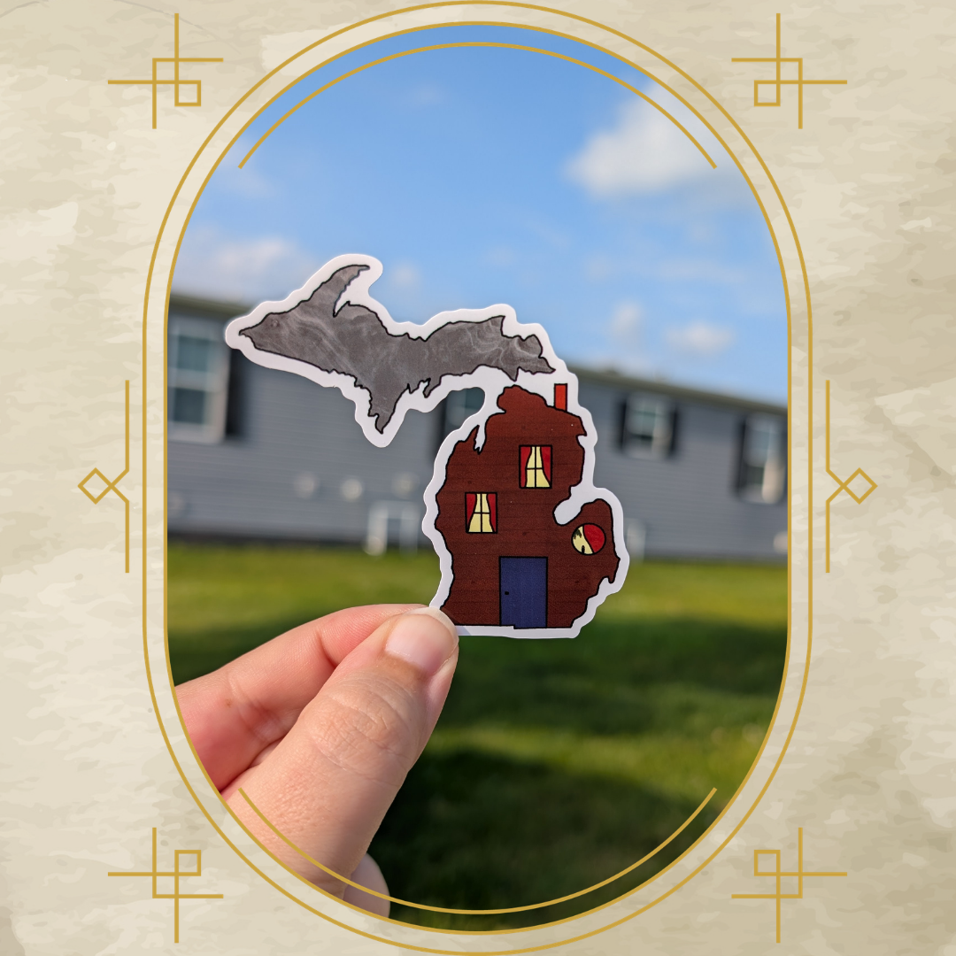 Michigan Cabin Vinyl Sticker