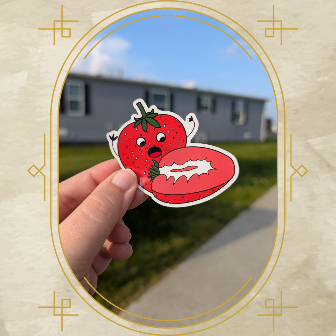 Strawberry Disaster Vinyl Sticker