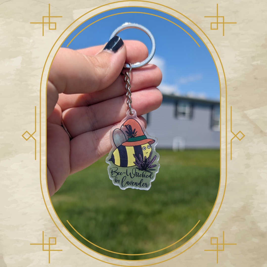 Bee-Witched by Lavender Acrylic Keychain