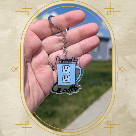 Powered by Coffee Acrylic Keychain
