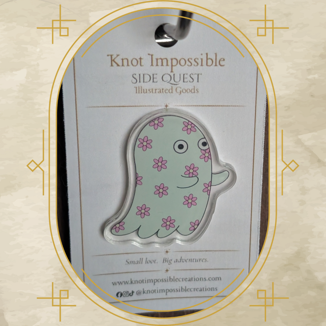 Floral Ghost Acrylic Pin