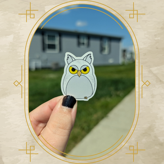 Grumpy Owl Vinyl Sticker