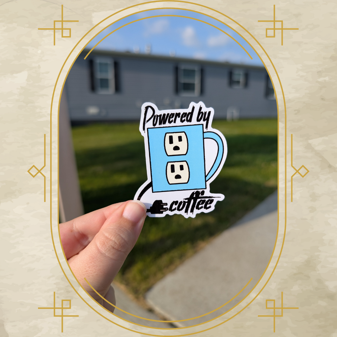 Powered by Coffee Vinyl Sticker