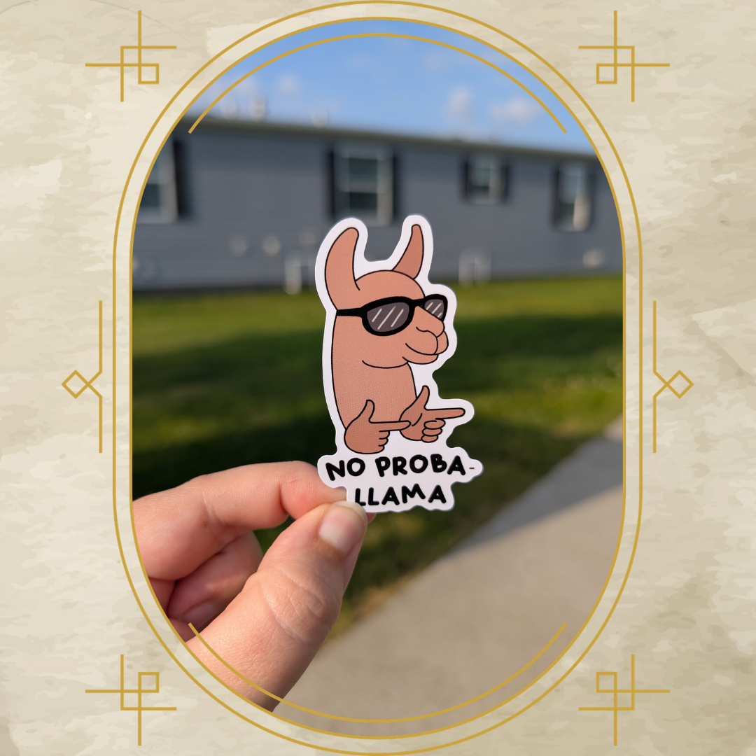 No Proba-Llama Vinyl Sticker