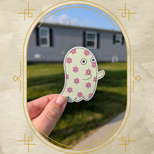 Floral Ghost Vinyl Sticker