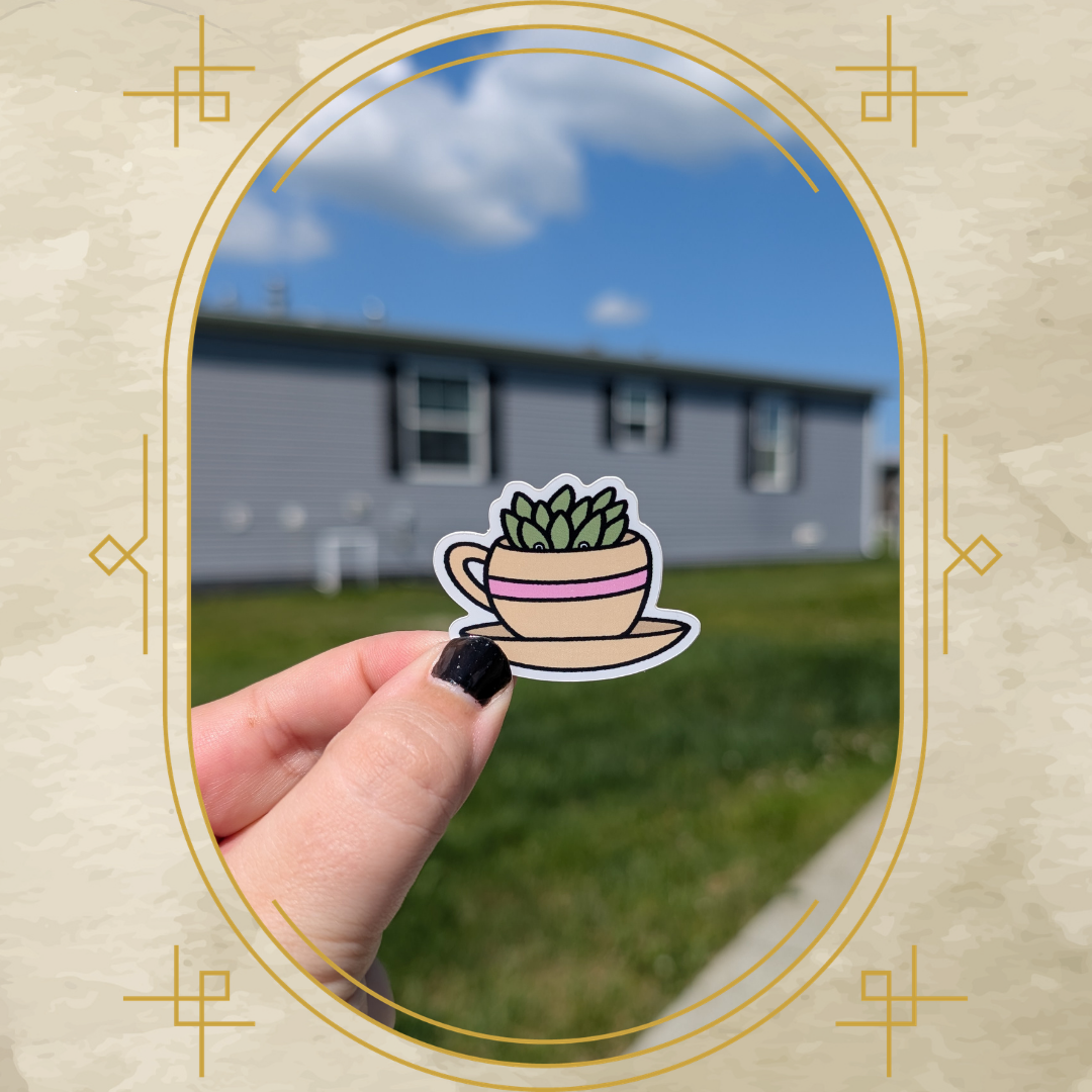 Peeking Plant Vinyl Sticker
