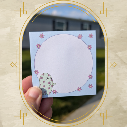 Floral Ghost Sticky Note Pad