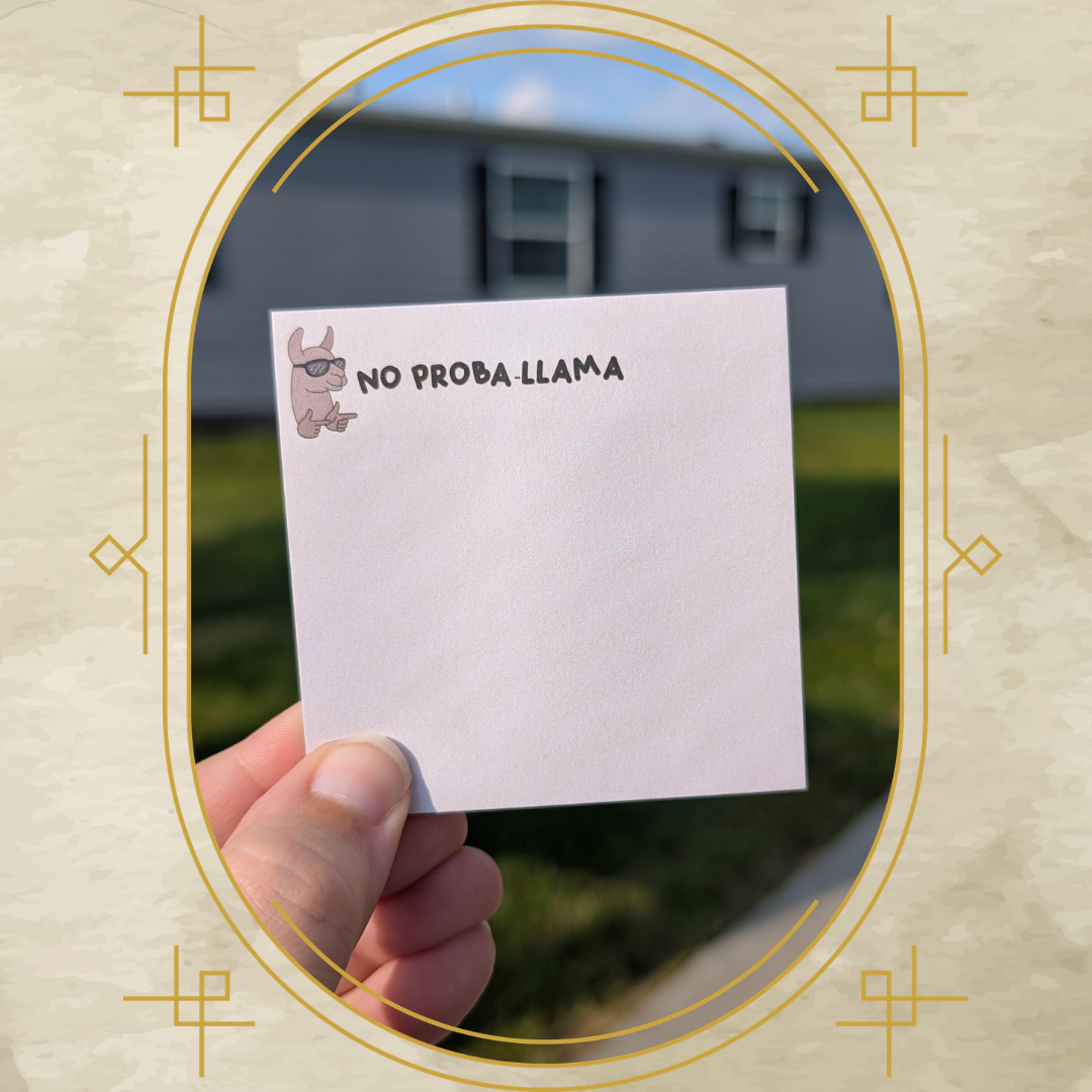 No Proba-Llama Sticky Note Pad