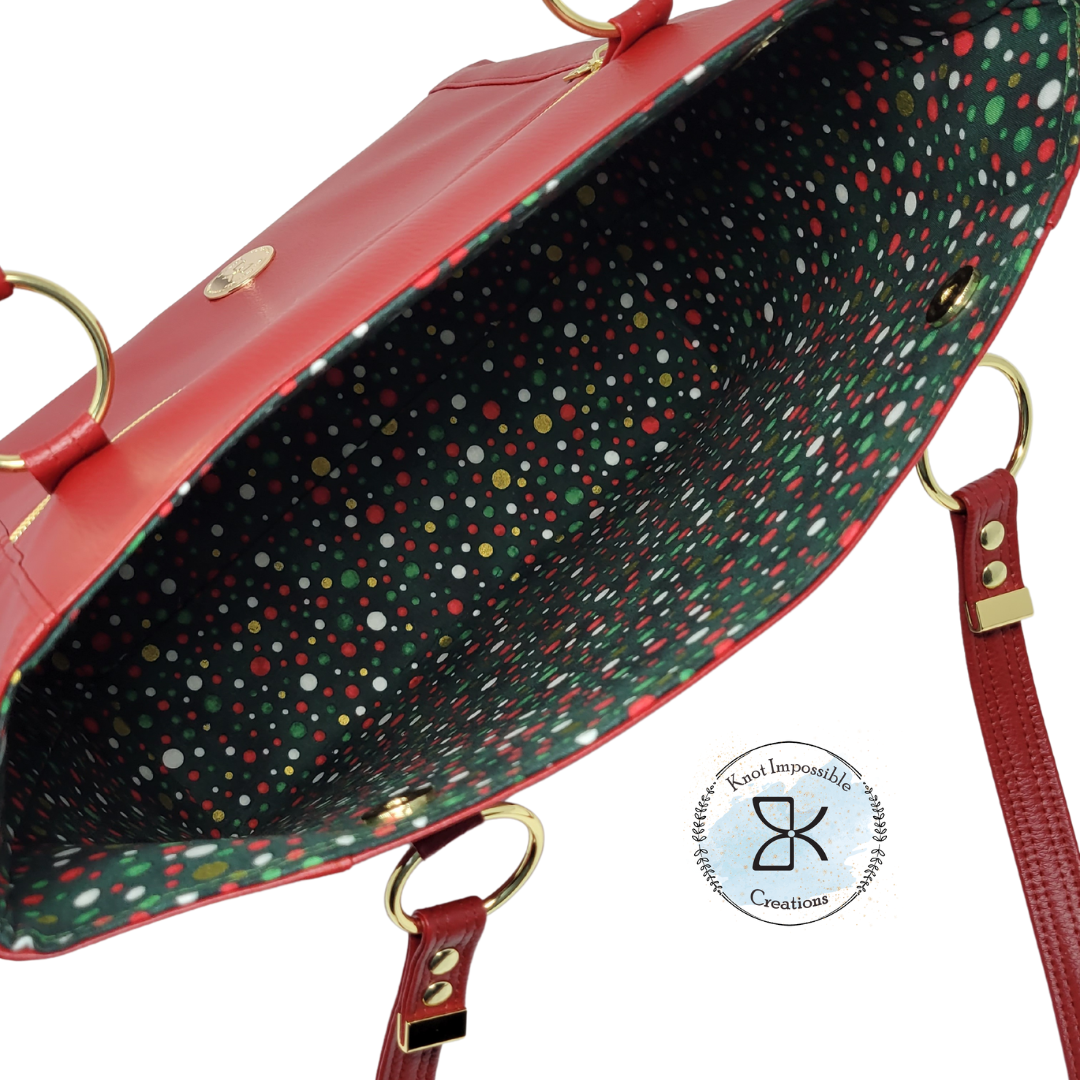 Telling Tote - Deep Red Faux Leather